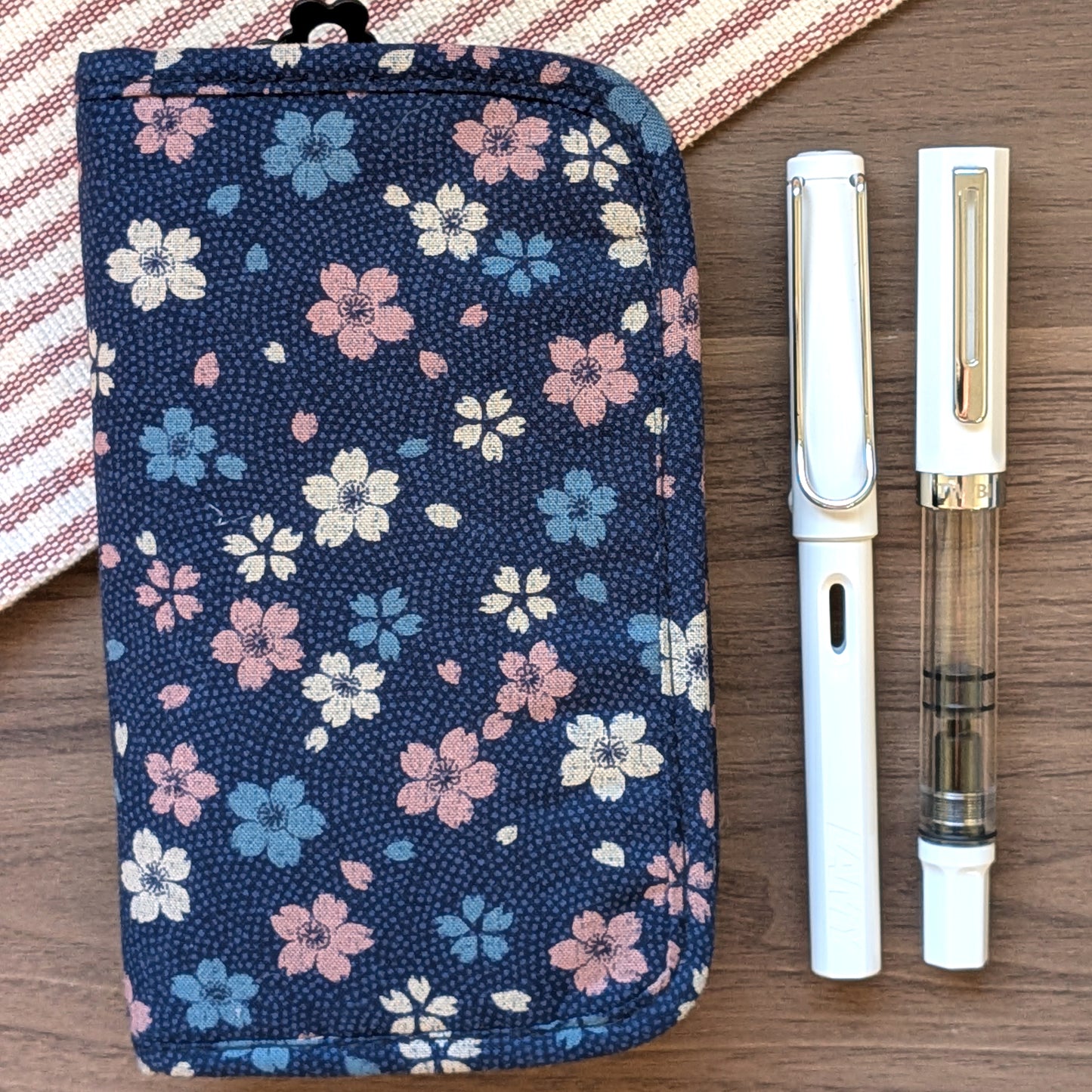 Navy Sakura - 6 Slot Zipper
