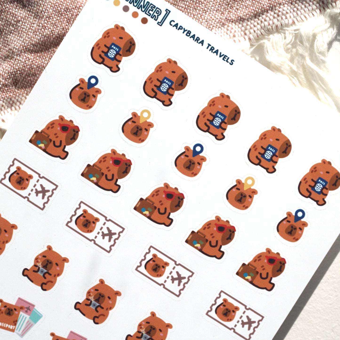 Capybara Travels Sticker Sheet