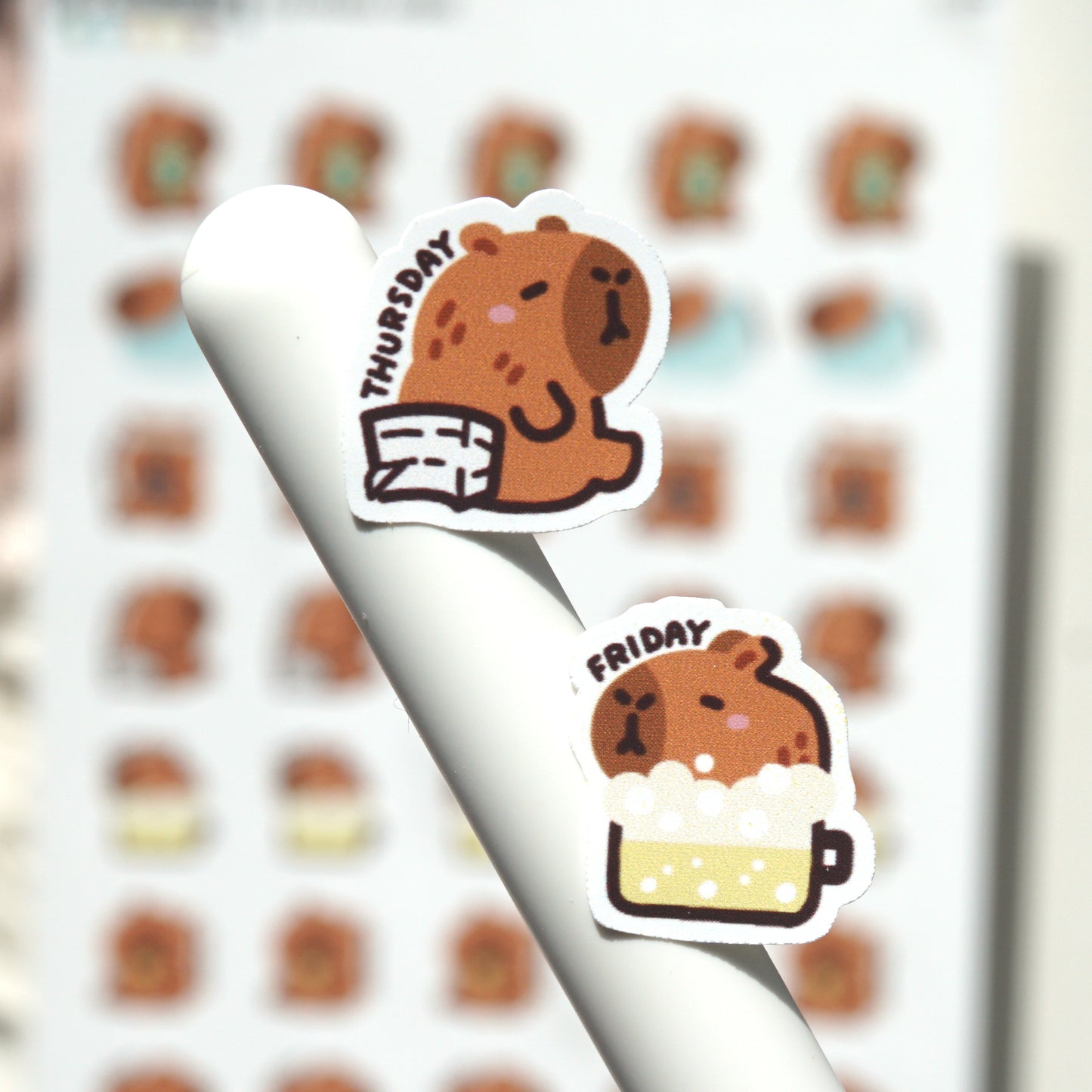 Capybara Weeks Sticker Sheet