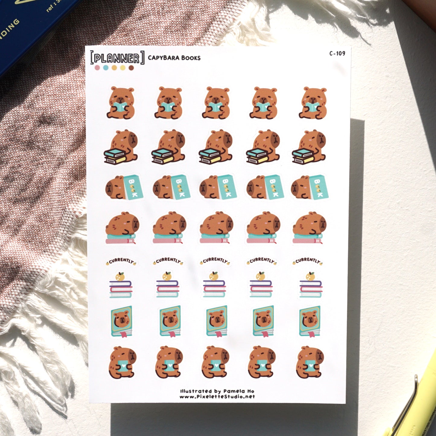Capybara Books Sticker Sheet