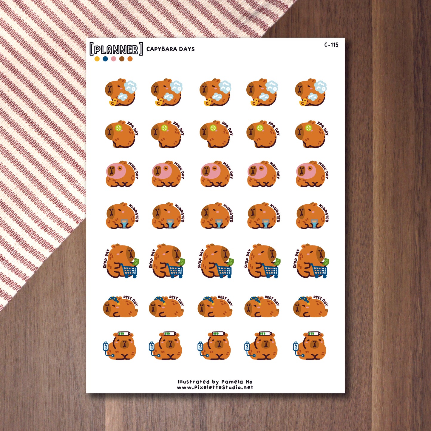 Capybara Days Sticker Sheet