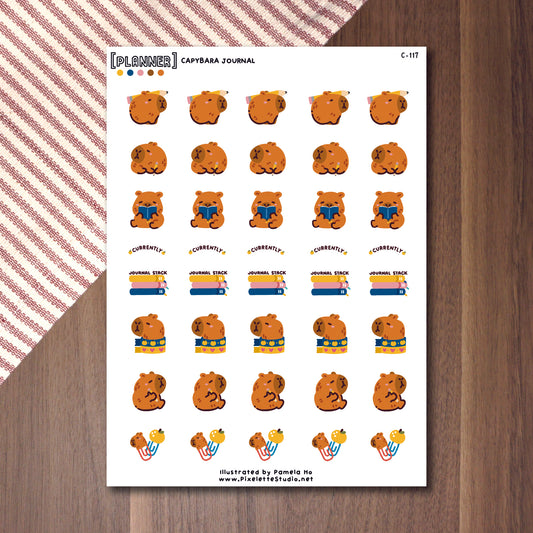 Capybara Journal Sticker Sheet