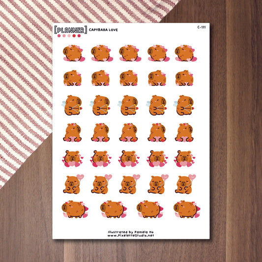 Capybara Love Sticker Sheet