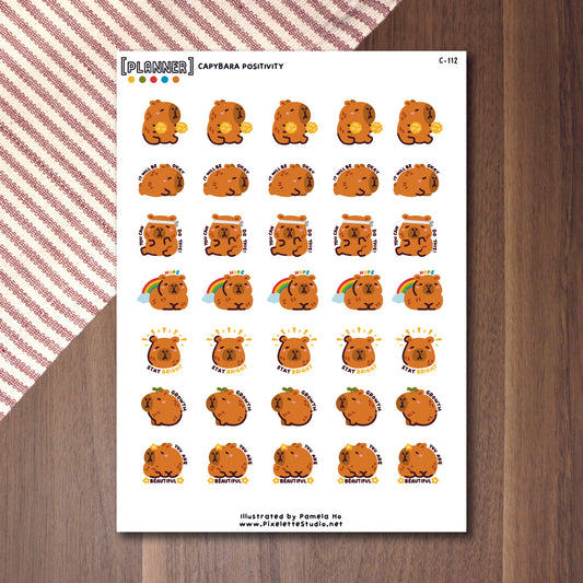 Capybara Positivity Sticker Sheet