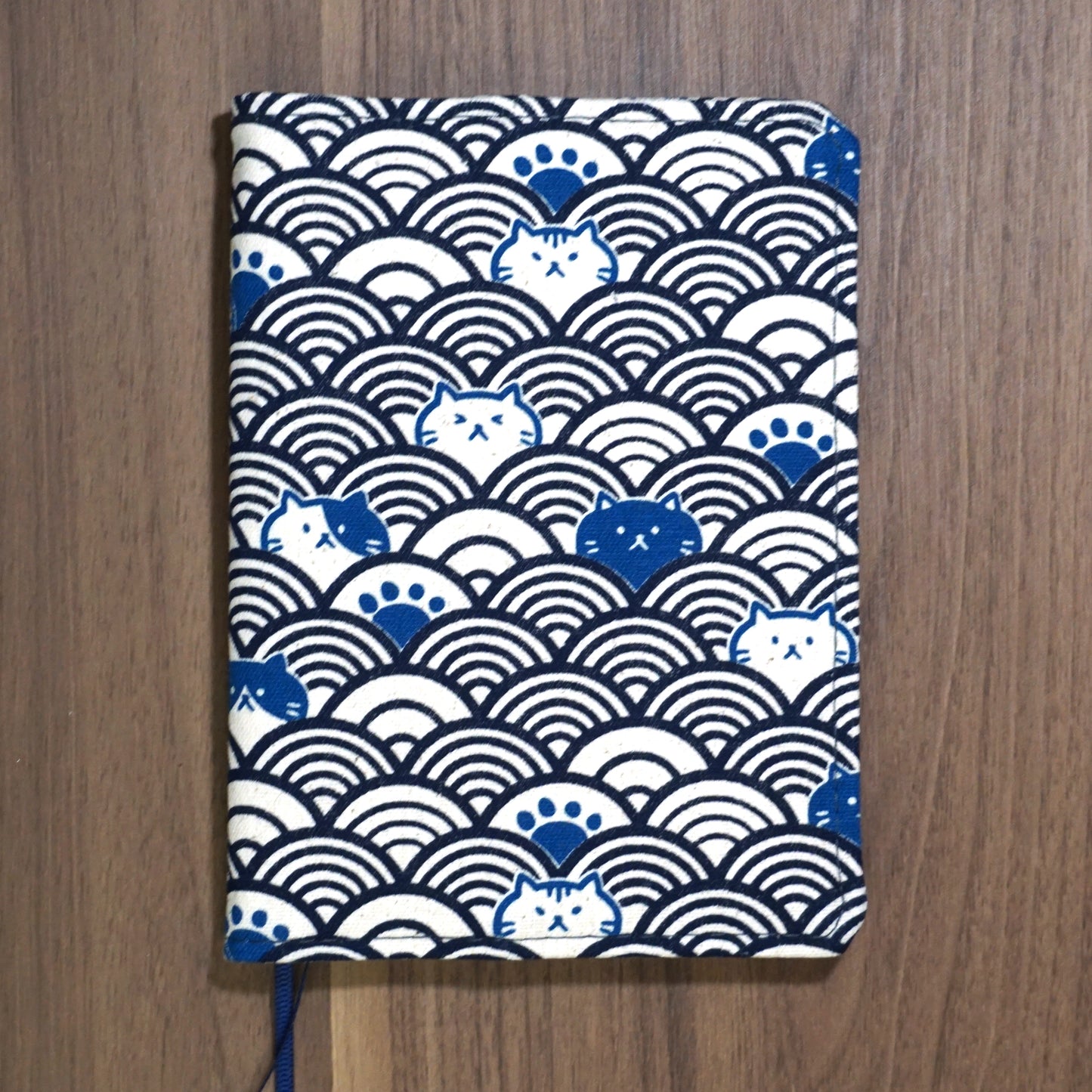 Cat Waves (Blue) - A6 Notebook Cover