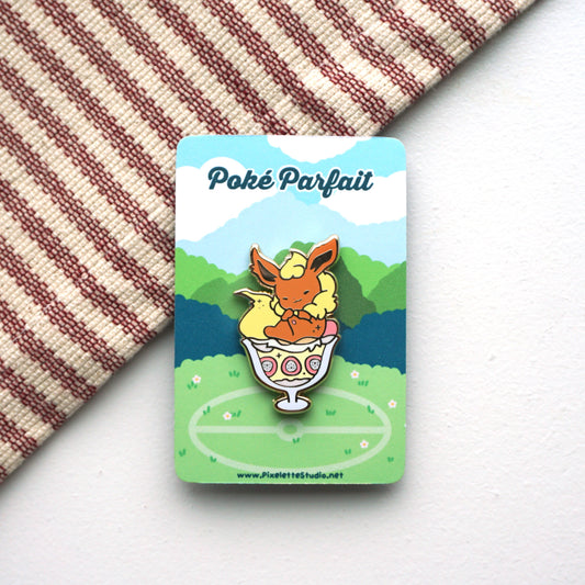 Poke Parfait - Strawberry Custard - Enamel Pin