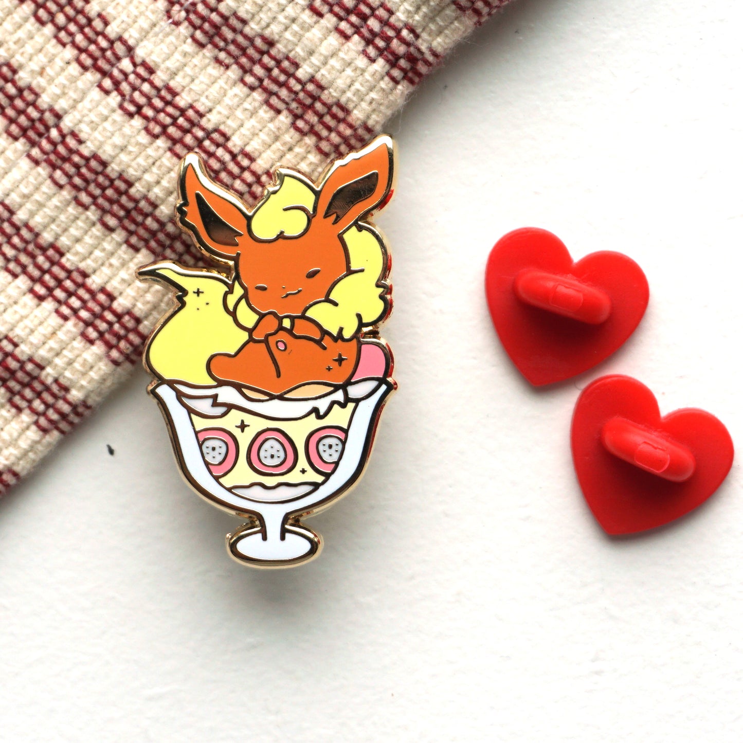 Poke Parfait - Strawberry Custard - Enamel Pin