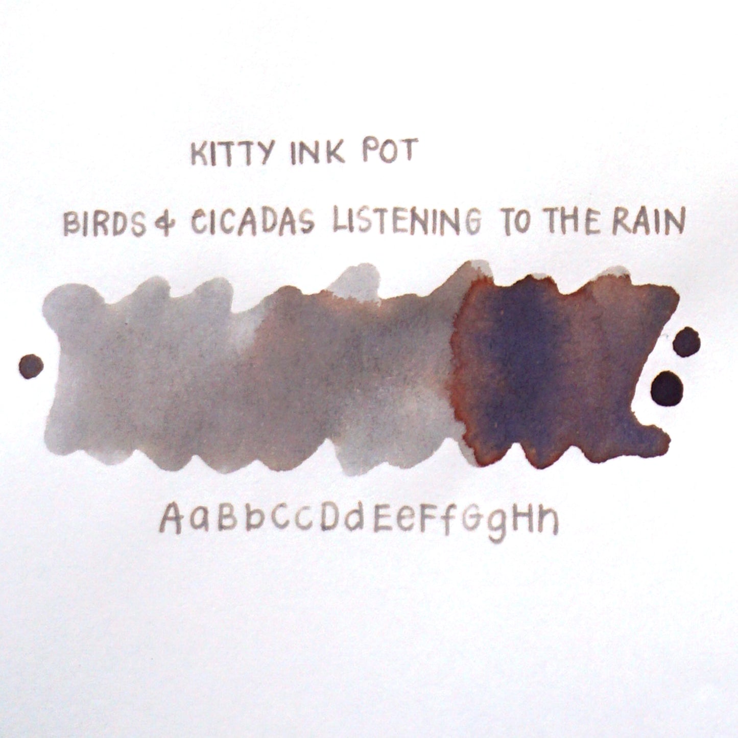 Kitty Ink Pot - Birds & Cicadas Listening to the Rain