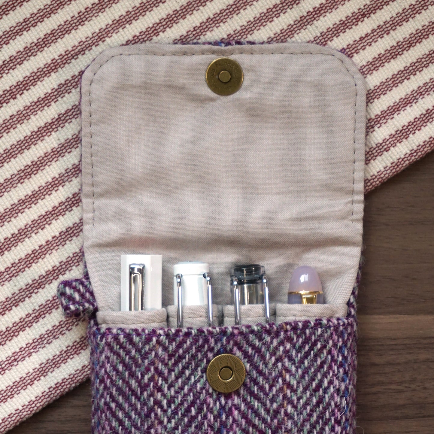 Harris Tweed - Purple Herringbone -  4 Slots