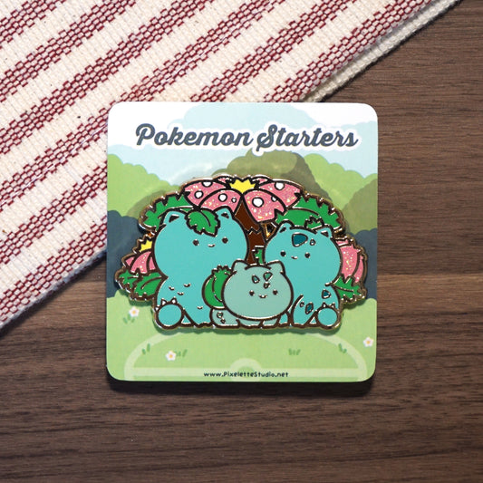 Poke Starters - Grass - Enamel Pin