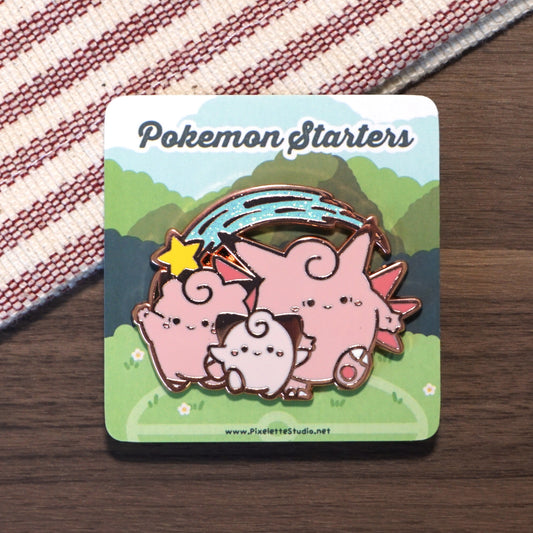 Poke Starters - Fairy- Enamel Pin