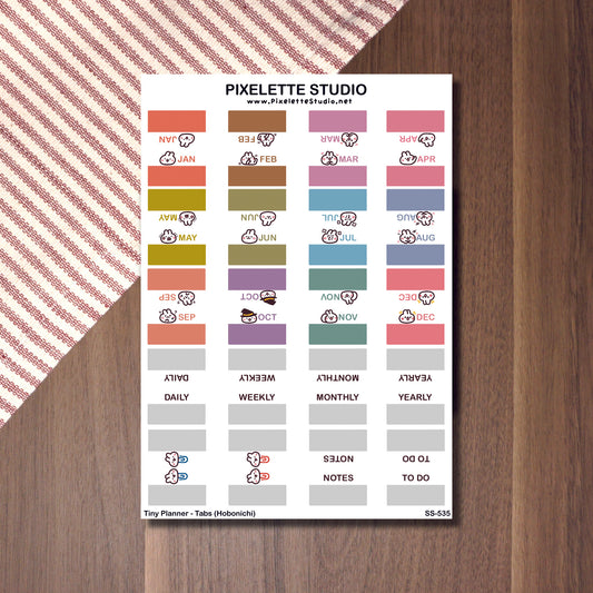 Tiny Planner Tabs Sticker Sheet