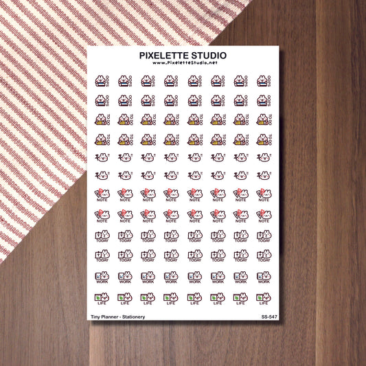 Tiny Planner Stationery Sticker Sheet