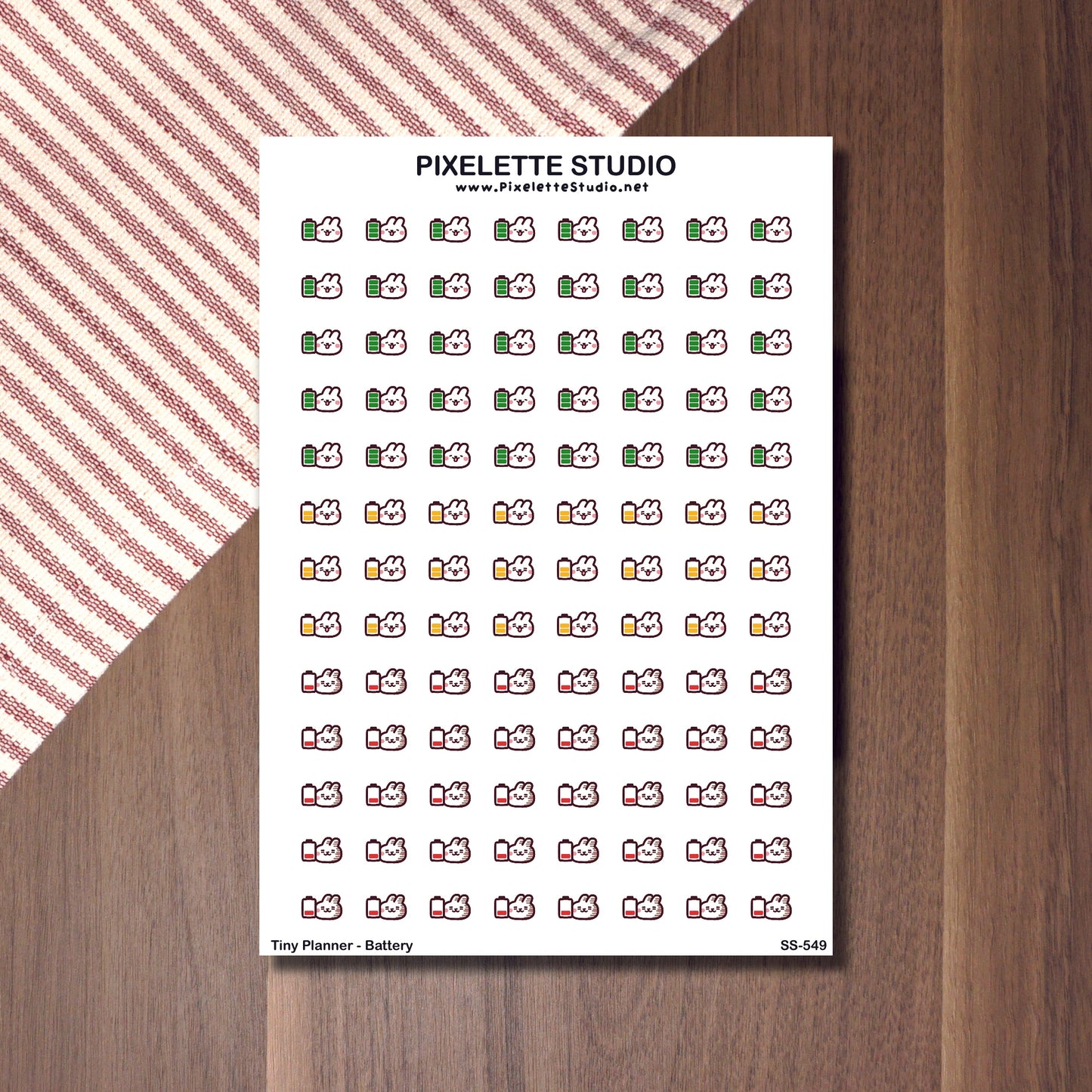 Tiny Planner Battery Sticker Sheet