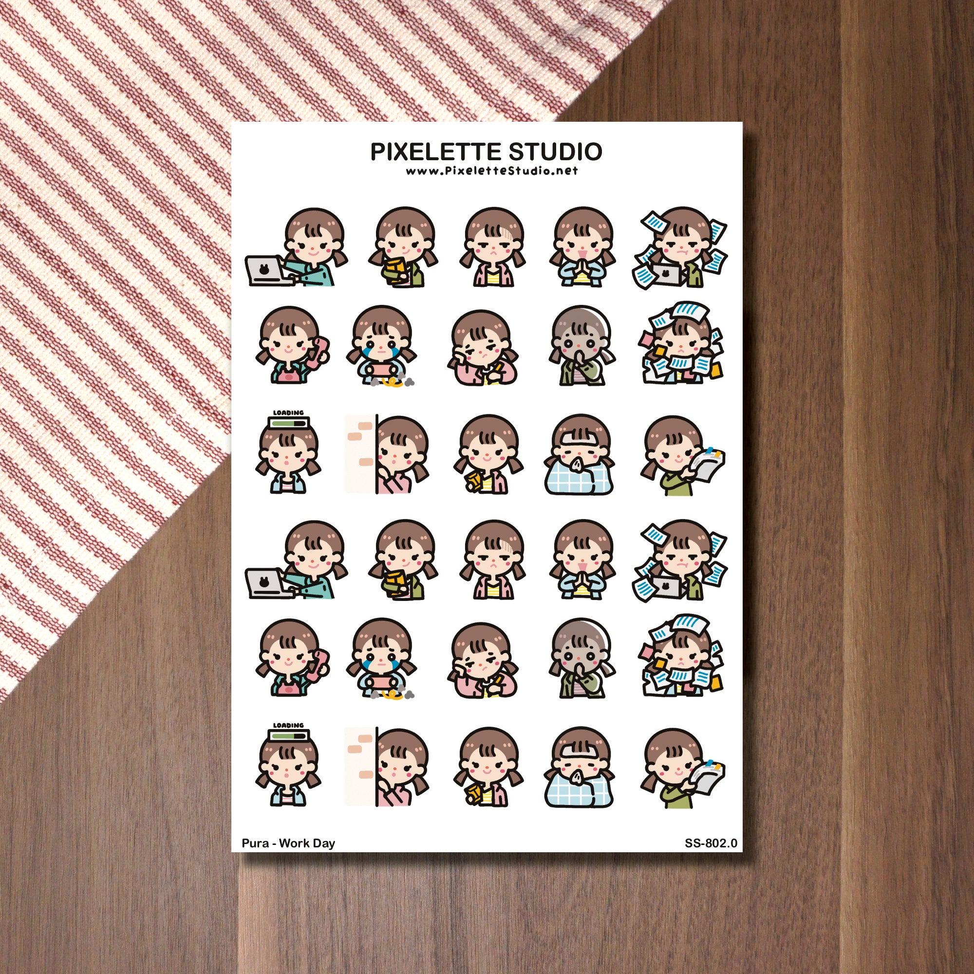 Work Day Sticker Sheet – Pixelette Studio